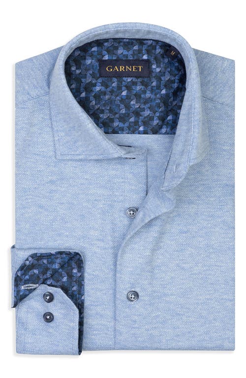 Studio Garnet Los Angeles Mélange Twill Button-down Shirt In Blue