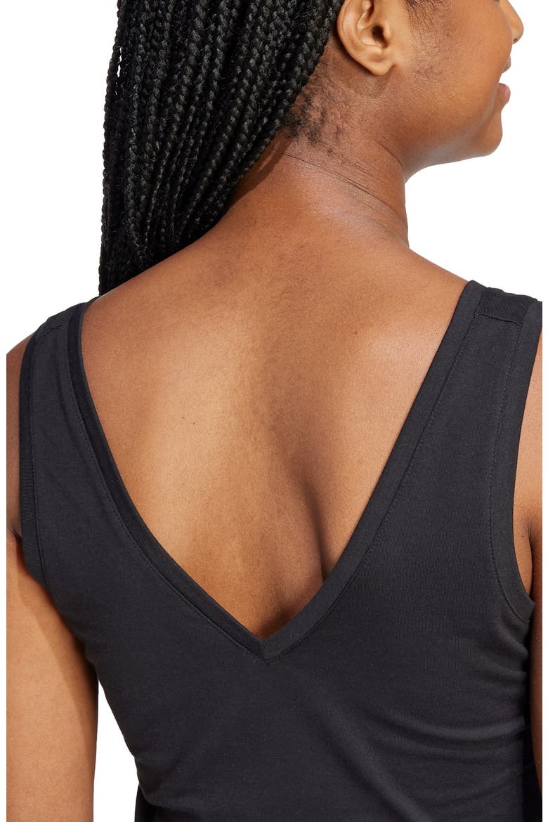 Cropped Stretch Cotton Tank, Alternate, color, BLACK/WHIT