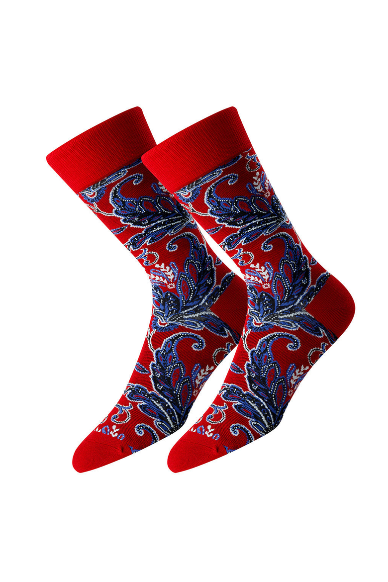 Floralia Men's Socks, Main, color, Floralia Red