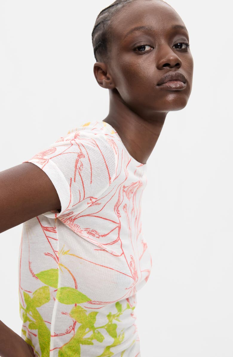 Desigual Floral Print Modal T-Shirt, Alternate, color,