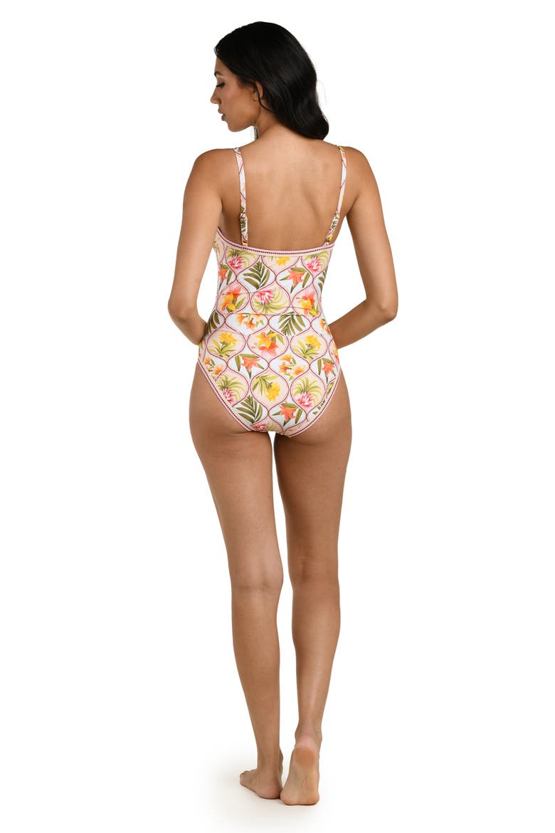 Palm One-Piece Swimsuit, Alternate, color, WHITE MULTI