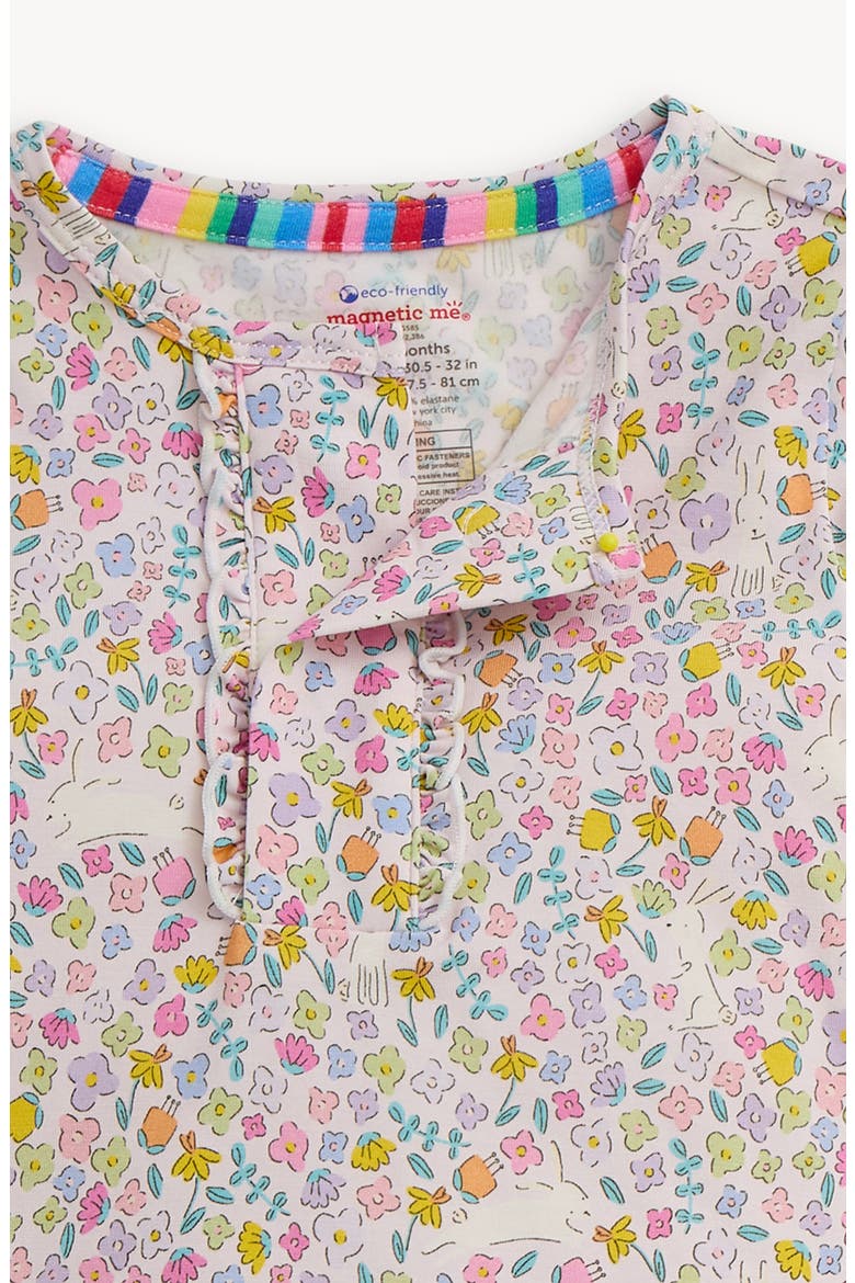 Kids' Bunny Blossom Ruffle Fitted Two-Piece Pajamas, Alternate, color, BUNNY