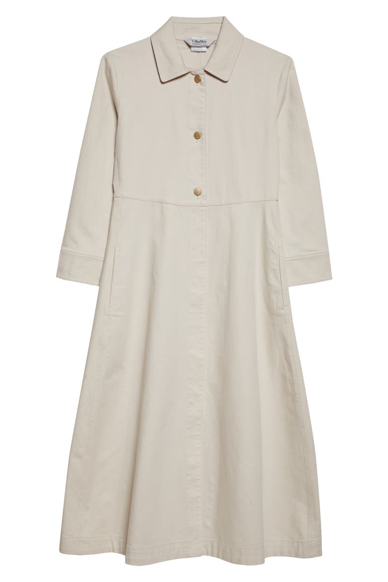 Amelia Long Sleeve Stretch Cotton Shirtdress, Alternate, color, SAND
