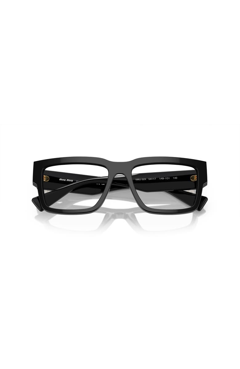 Miu Miu 54mm Rectangle optical glasses, Alternate, color, Black