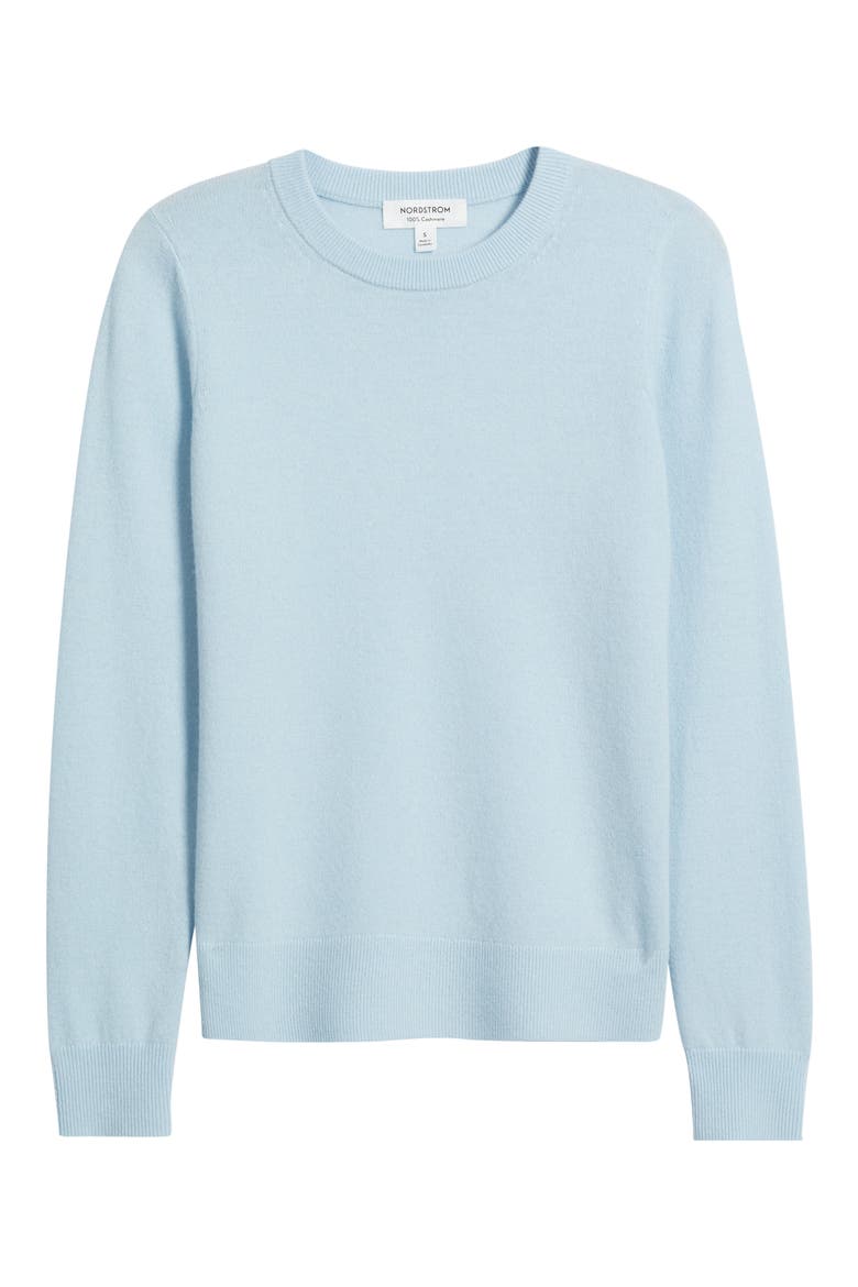 Crewneck Cashmere Sweater, Alternate, color, BLUE SUBDUED