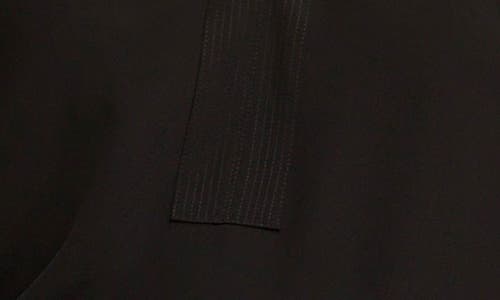 Madewell Shirred Long Sleeve Silk Top In Black