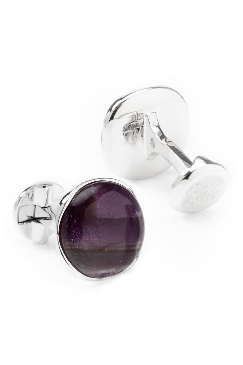 Amethyst Cuff Links, Alternate, color, PURPLE