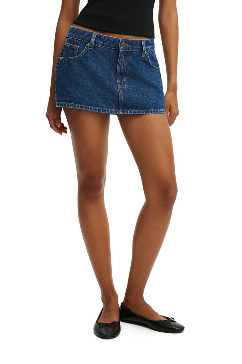 Low Rise Denim Miniskort, Main, color, GEMINI BLUE