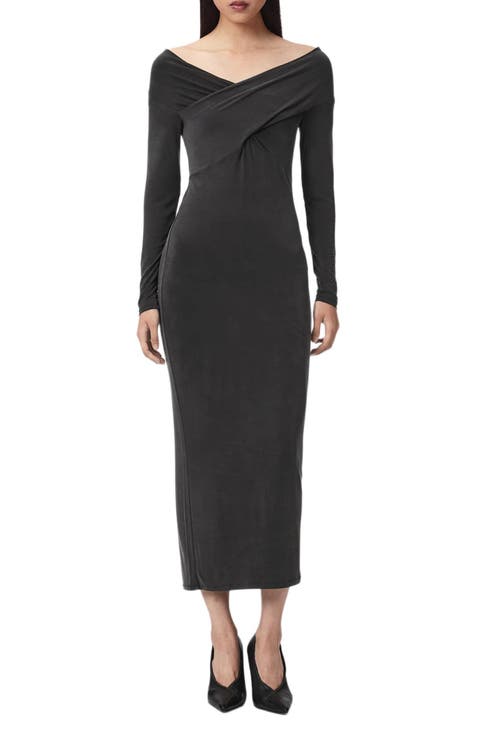 Delta Off the Shoulder Long Sleeve Maxi Dress