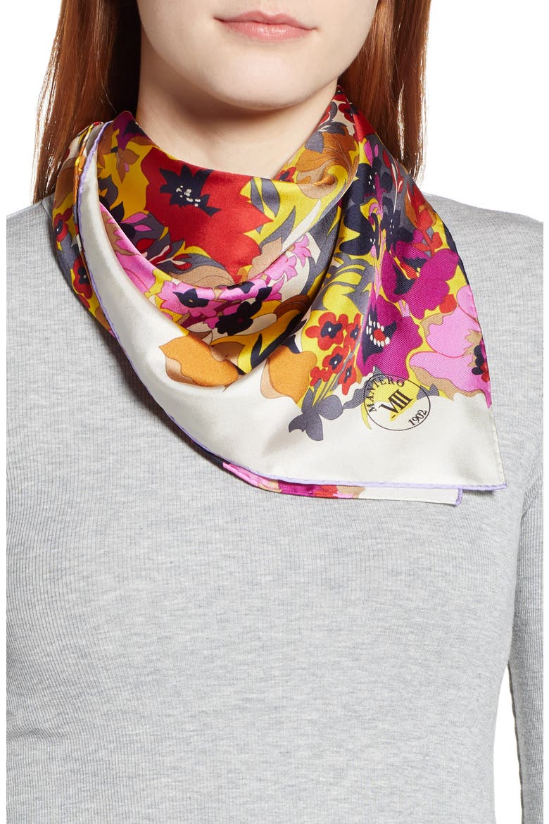 Twiggy Silk Scarf, Alternate, color, LILAC