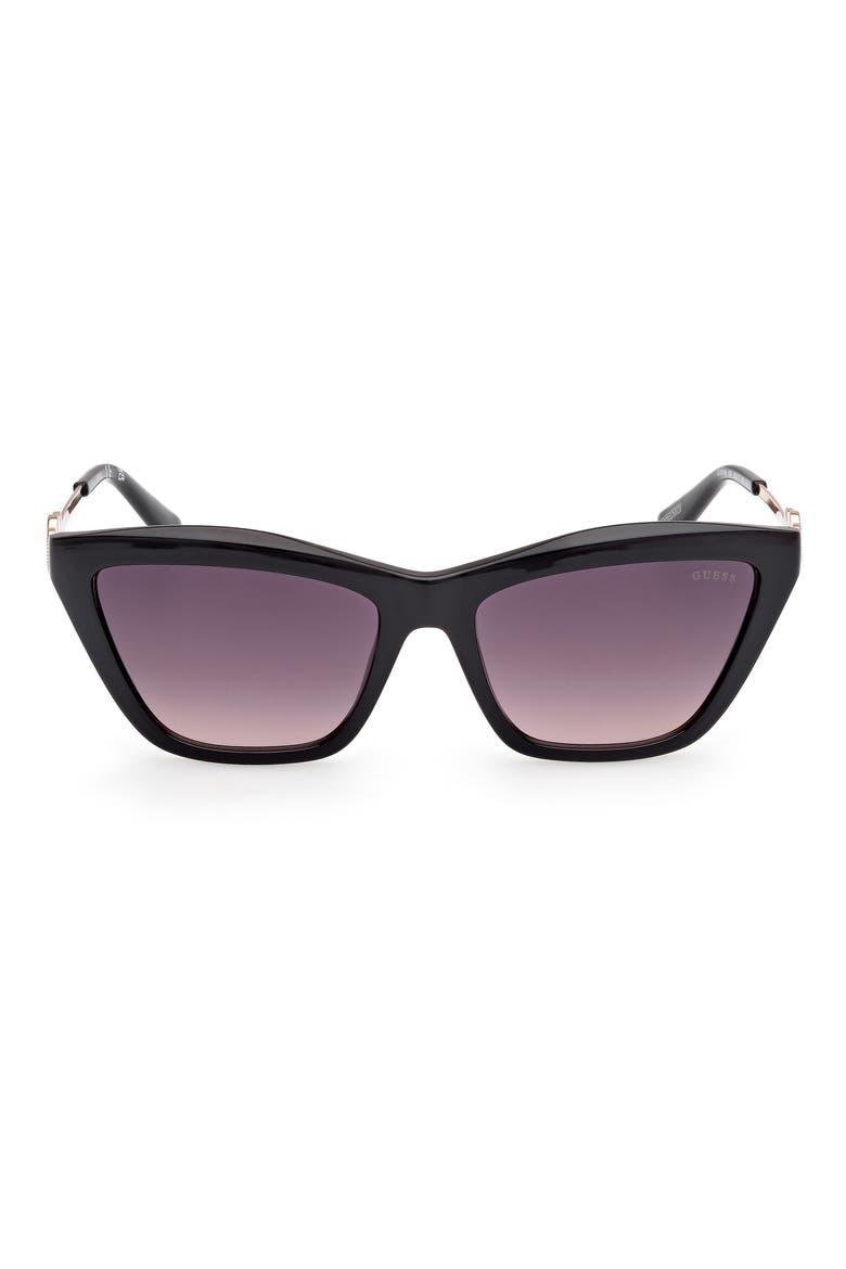 Rectangular Sunglasses, Main, color, BLACK/ GRADIENT SMOKE