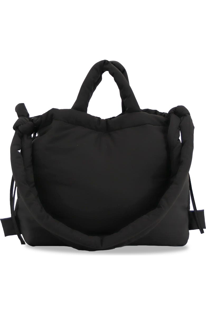 J World Puffy Convertible Tote with Adjustable Handles, Alternate, color, Black