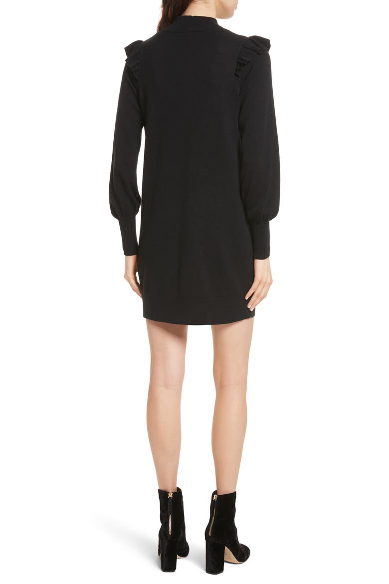 Catriona Wool & Silk Sweater Dress, Alternate, color, CAVIAR