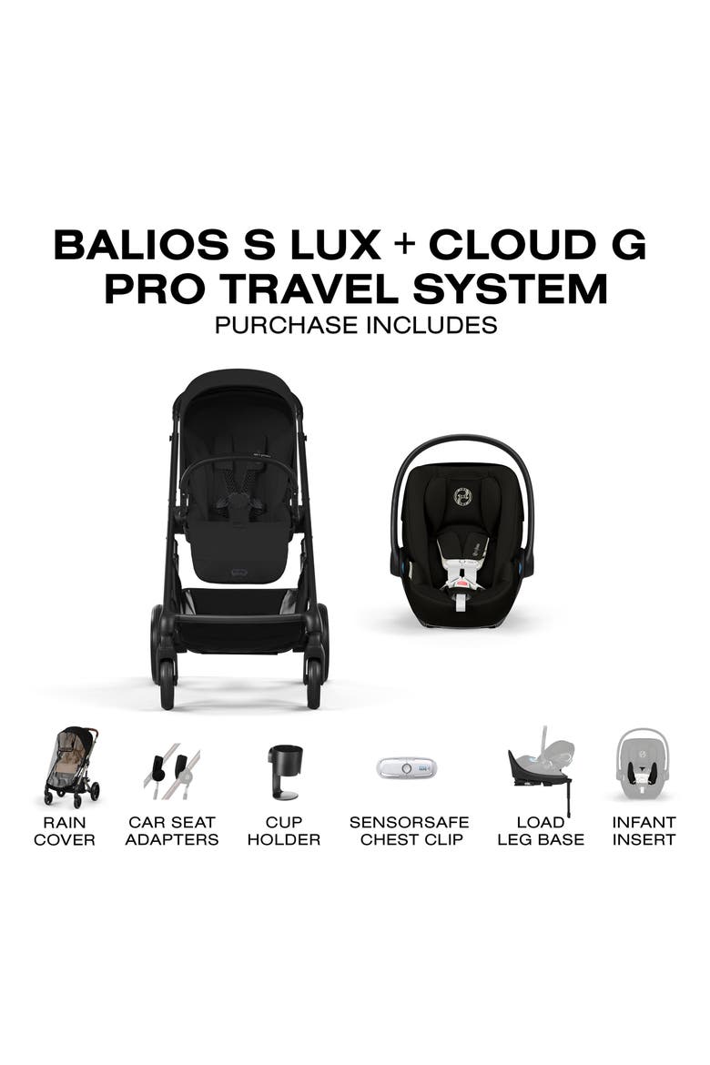 Balios S Lux Stroller & Cloud G Pro Infant Car Seat Travel System, Alternate, color, MOON BLACK