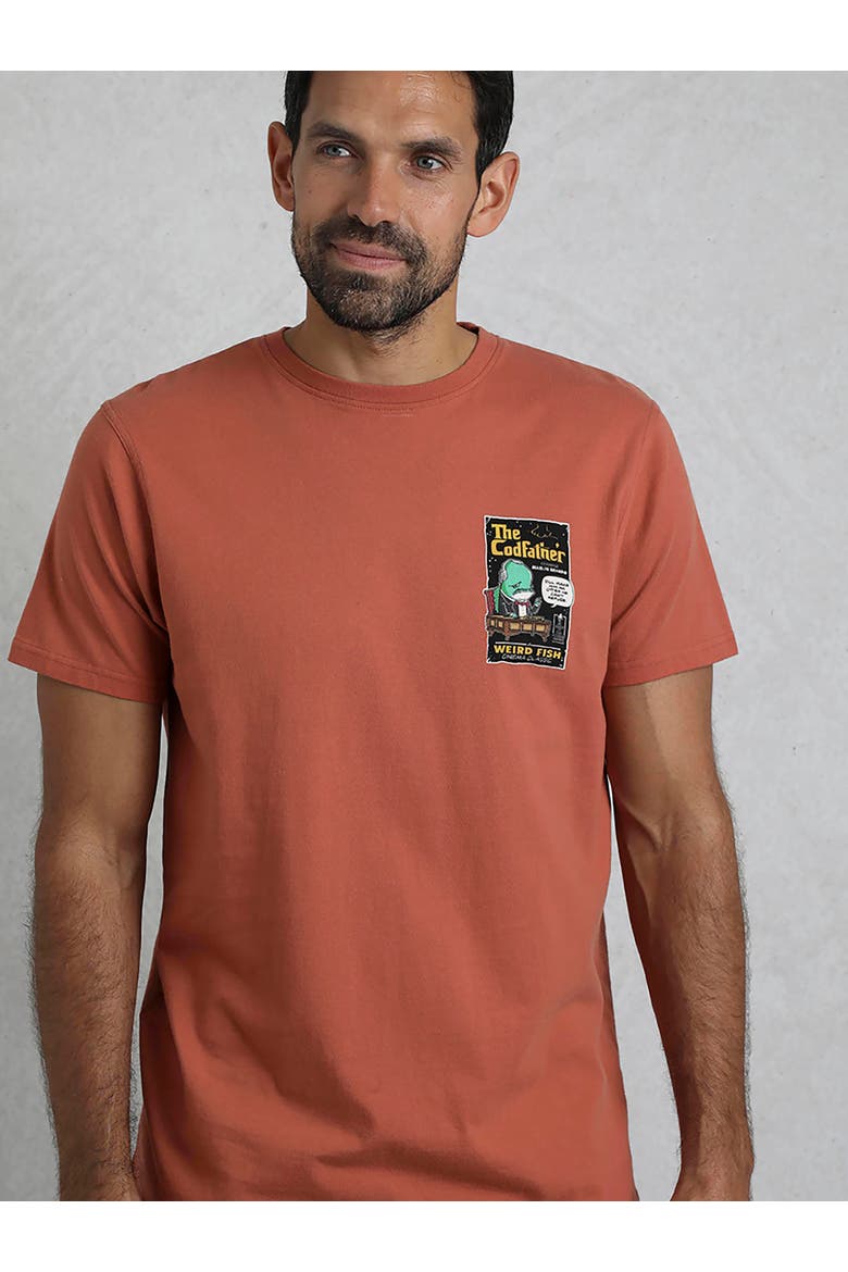 Codfather Heritage Wash Artist T-Shirt, Main, color, Baked Clay