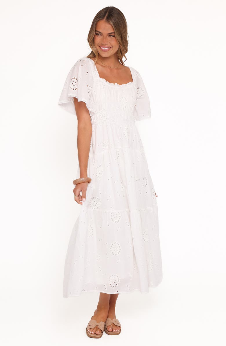 Petal & Pup Tierney Eyelet Embroidered Midi Dress, Alternate, color, 