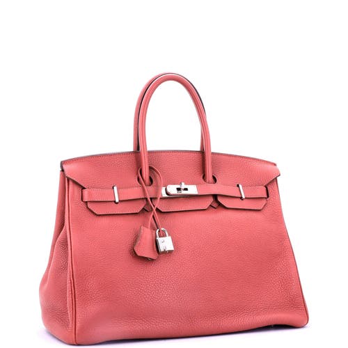 Pre-owned Hermes Hermes Birkin Handbag Pink Togo With Palladium Hardware 35 In Purple