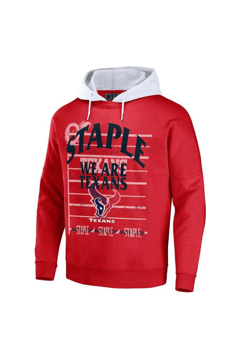 Men's NFL x Staple Navy Houston Texans Throwback Vintage Wash Pullover Hoodie, Alternate, color, Navy