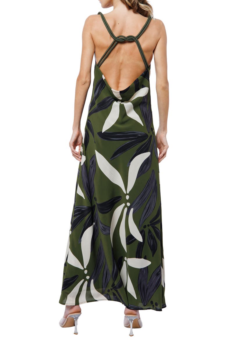 Charrisse Abstract Floral Print Maxi Dress, Alternate, color, GREEN MULTI