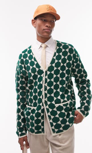 Topman Geo Pattern Cardigan | Nordstrom
