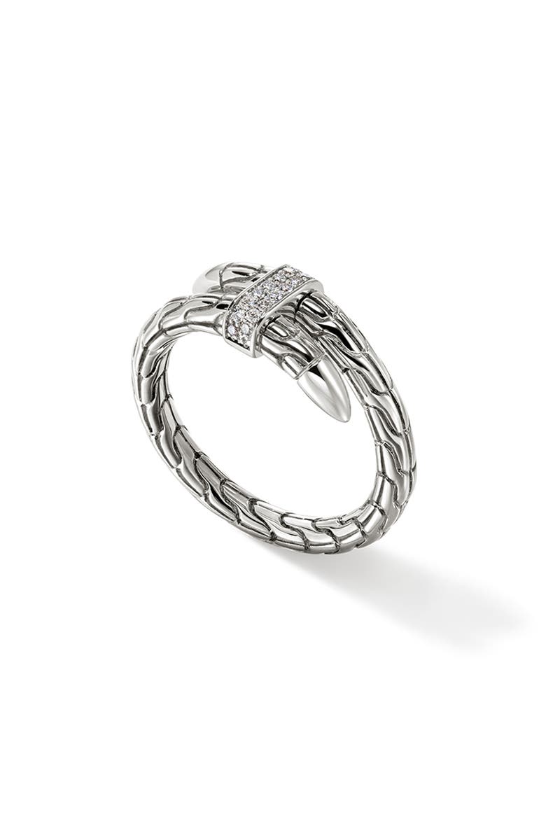 Spear Wrap Ring, Diamonds, Alternate, color, STERLING SILVER