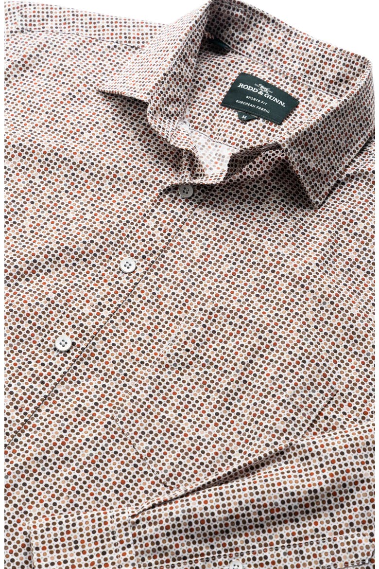 Eastborne Sports Fit Dot Print Cotton Button-Up Shirt, Alternate, color, OLIVE