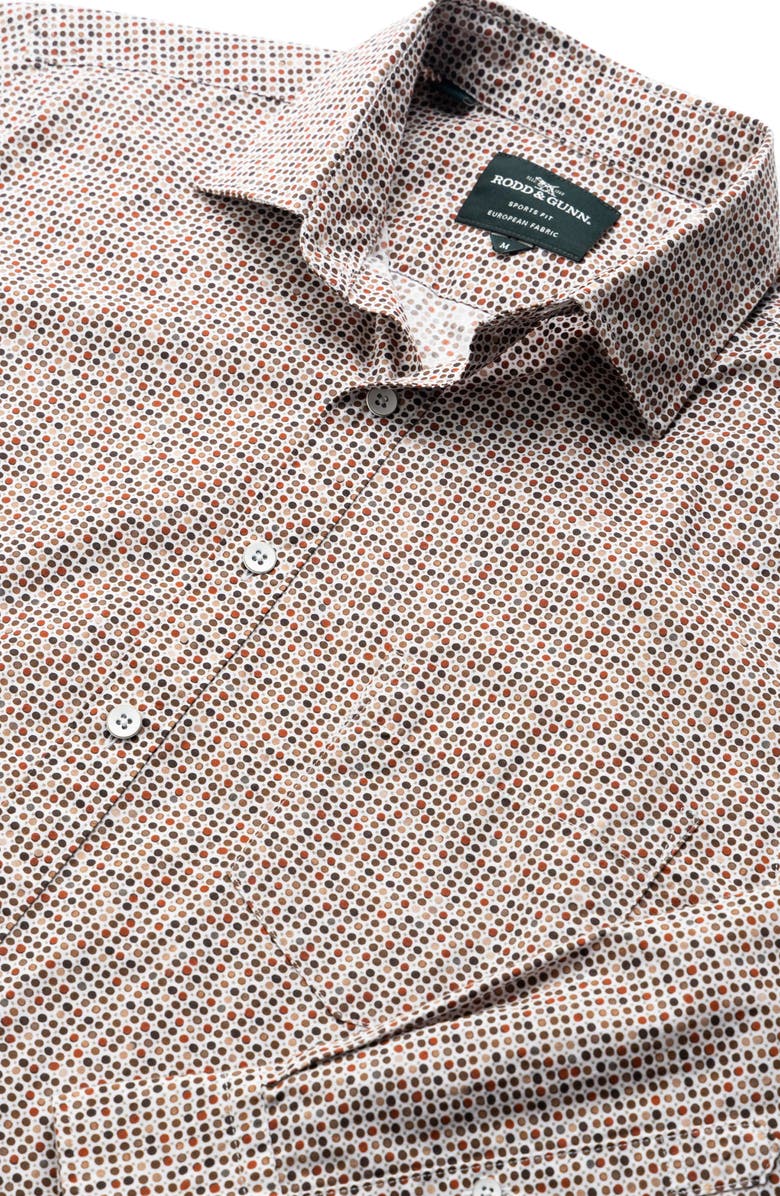 Rodd & Gunn Eastborne Sports Fit Dot Print Cotton Button-Up Shirt, Alternate, color, Olive