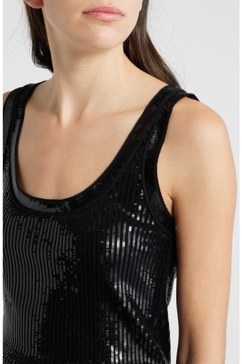 Isla Sequin Wool Tank Sweater, Alternate, color, BLACK