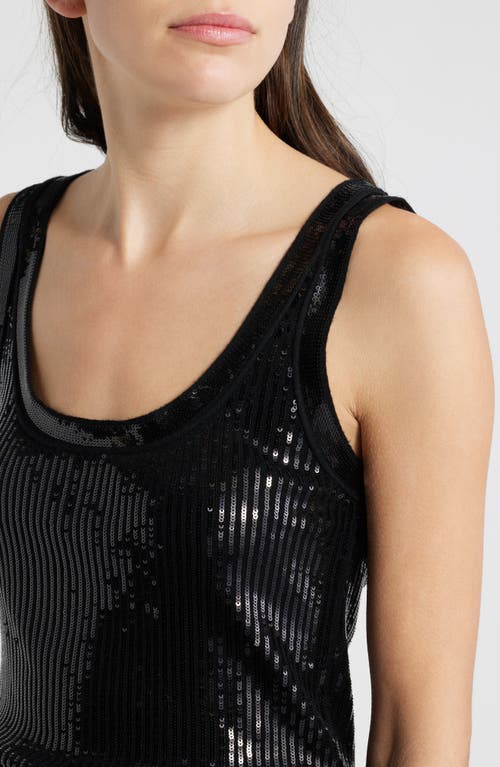 Kobi Halperin Isla Sequin Wool Tank Sweater In Black