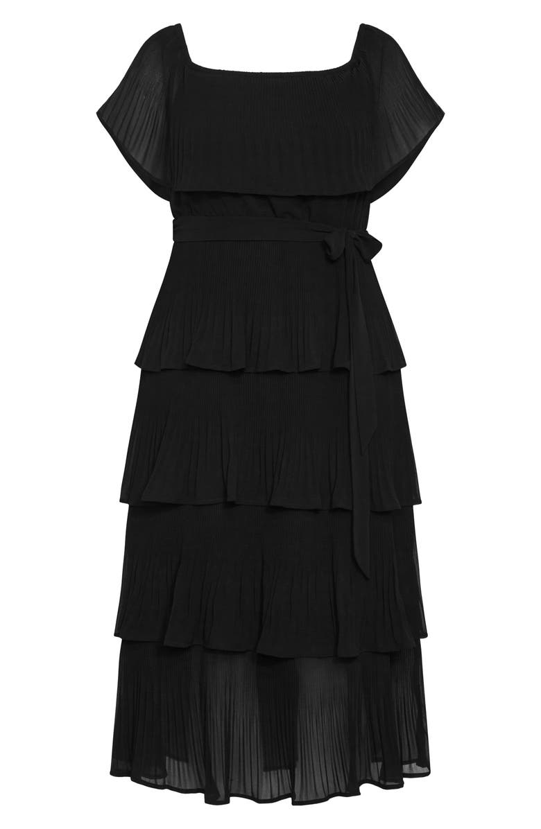 City Chic Night Garden Off the Shoulder Tiered Dress, Alternate, color, 