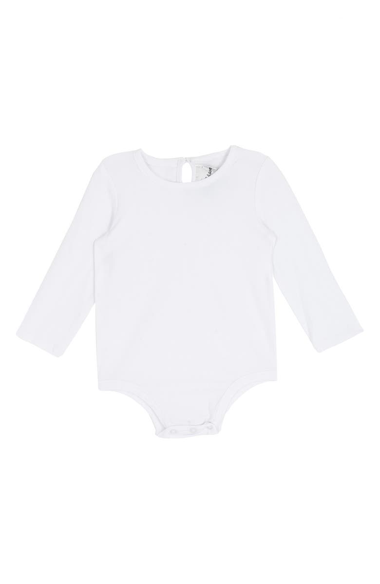 Rare Editions Santa Applique Long Sleeve Bodysuit & Skirtall Set, Alternate, color, Hunter