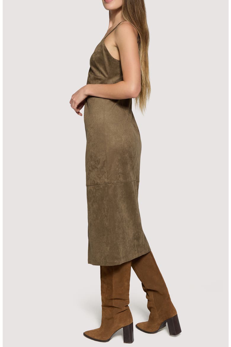 Urban Fall Faux Suede Midi Dress, Alternate, color, OLIVE