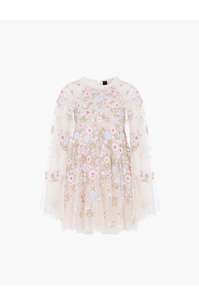 Needle & Thread Ethereal Blooms Cape Kids Dress, Alternate, color, Cream/Multi