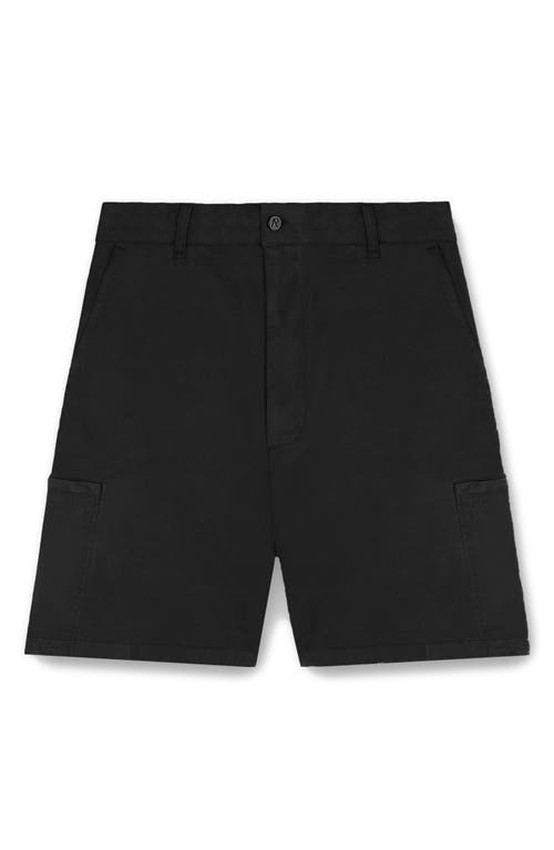 Represent Seasonal Stretch Cotton Cargo Shorts In Black