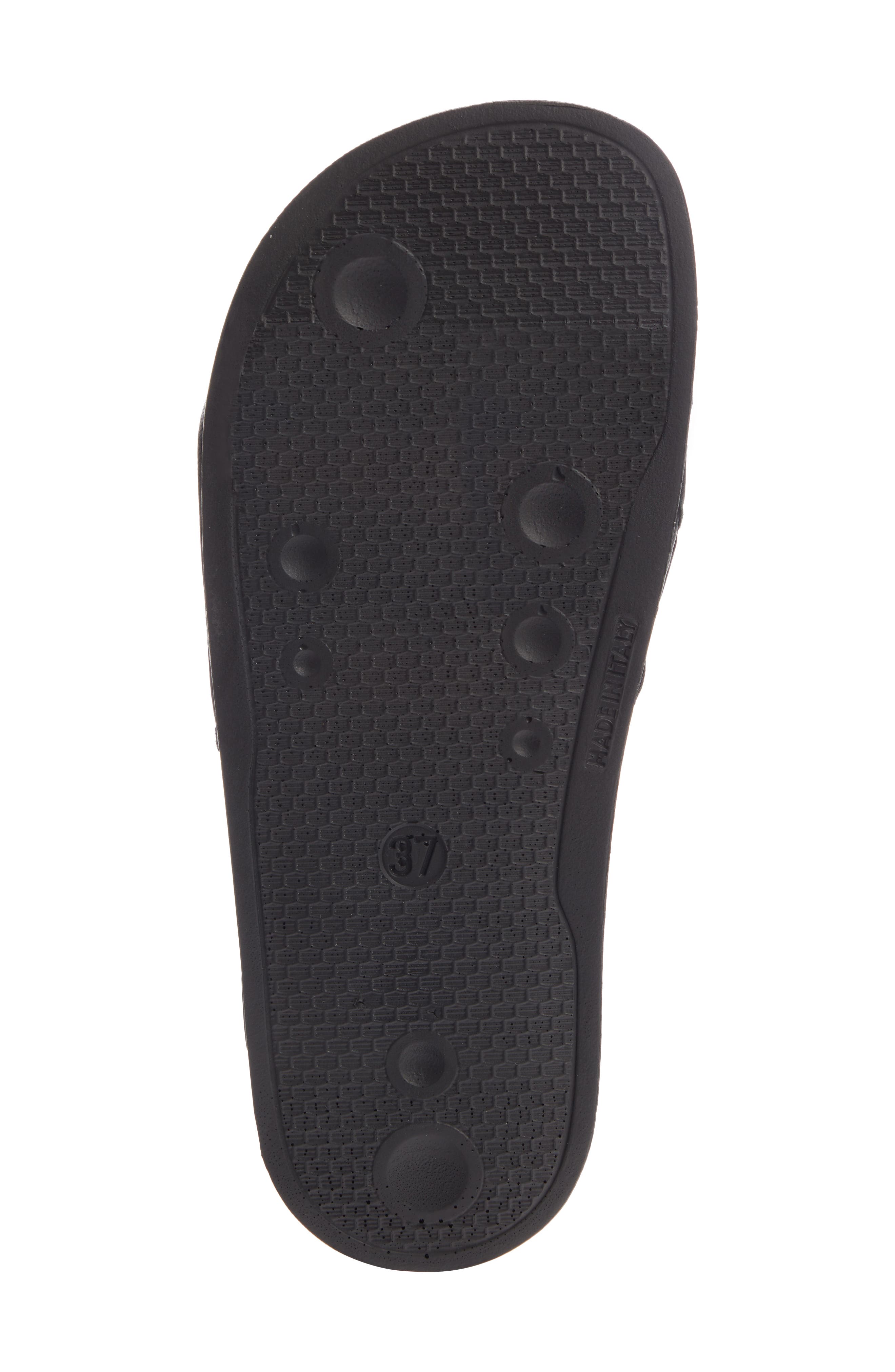 Balmain Calypso Quilted Leather Slide Sandal, Alternate, color, 