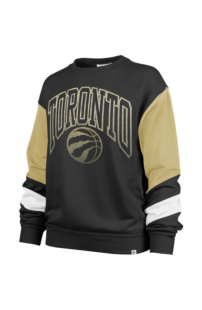'47 Women's '47 Black Toronto Raptors 2023/24 City Edition Nova Crew Sweatshirt, Alternate, color,