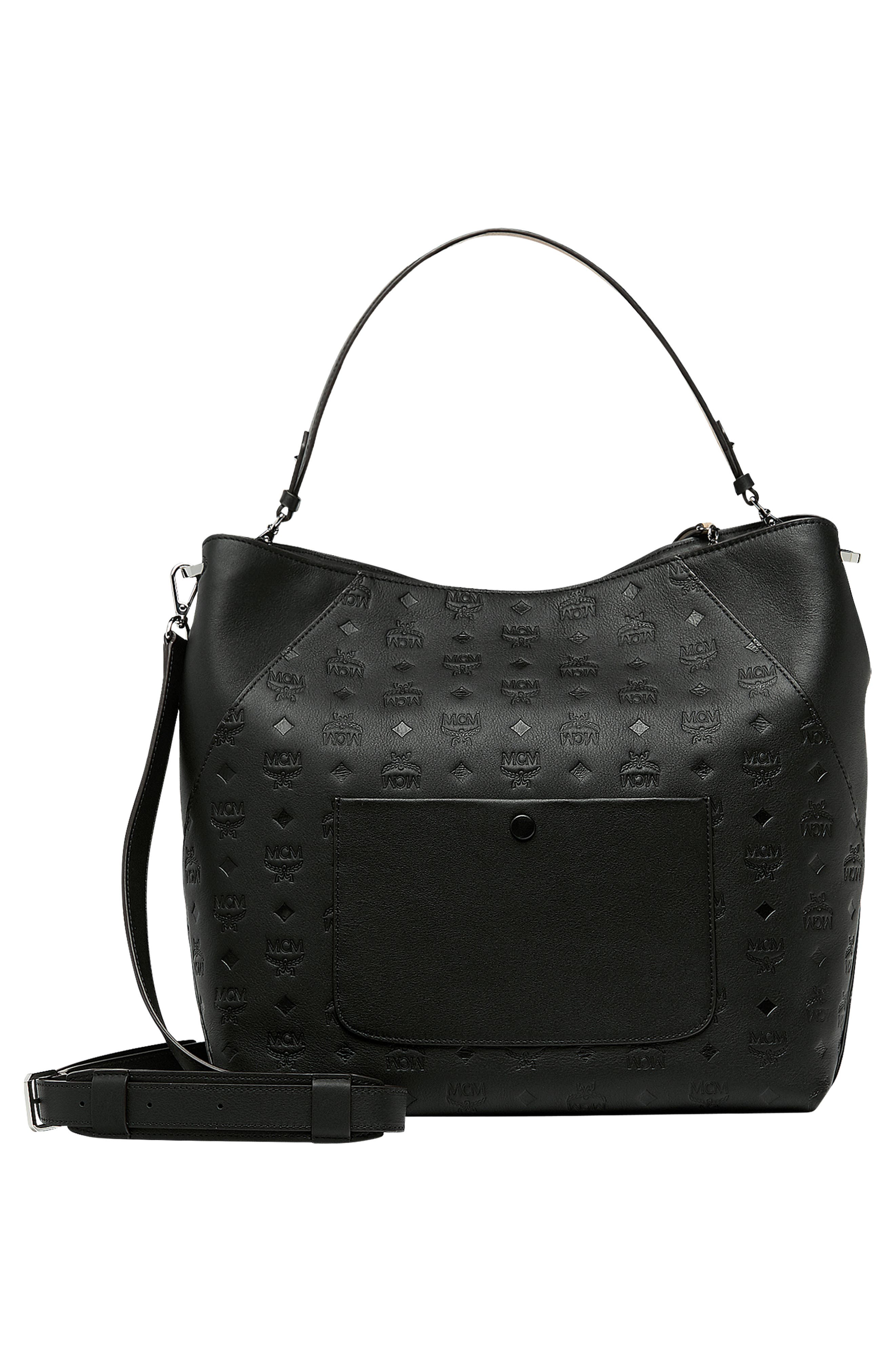 MCM Large Klara Monogram Leather Hobo, Alternate, color, 