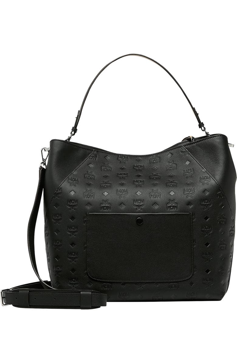 MCM Large Klara Monogram Leather Hobo, Alternate, color,