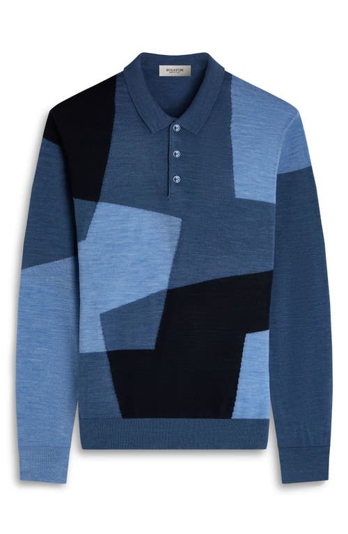 Bugatchi Colorblock Merino Wool Polo Sweater In Multi