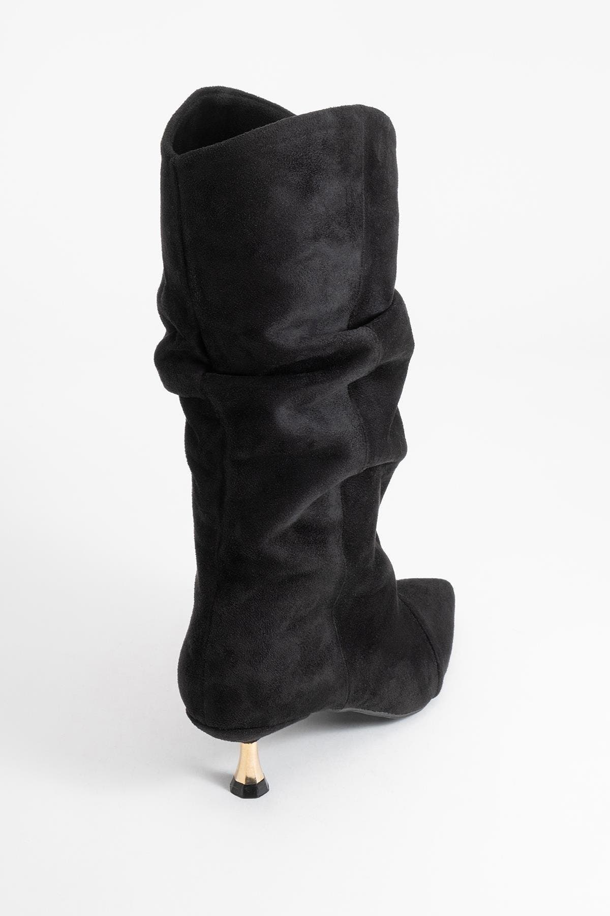 Prologue Shoes Stein Pointed Toe Boot, Alternate, color, Black Suede Faux Leather