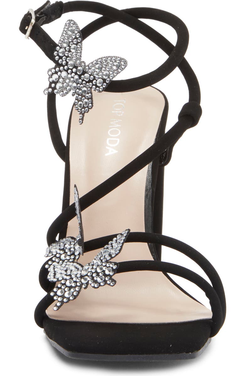 TOP GUY SHOES Agatha Butterfly Block Heel Sandal, Alternate, color,