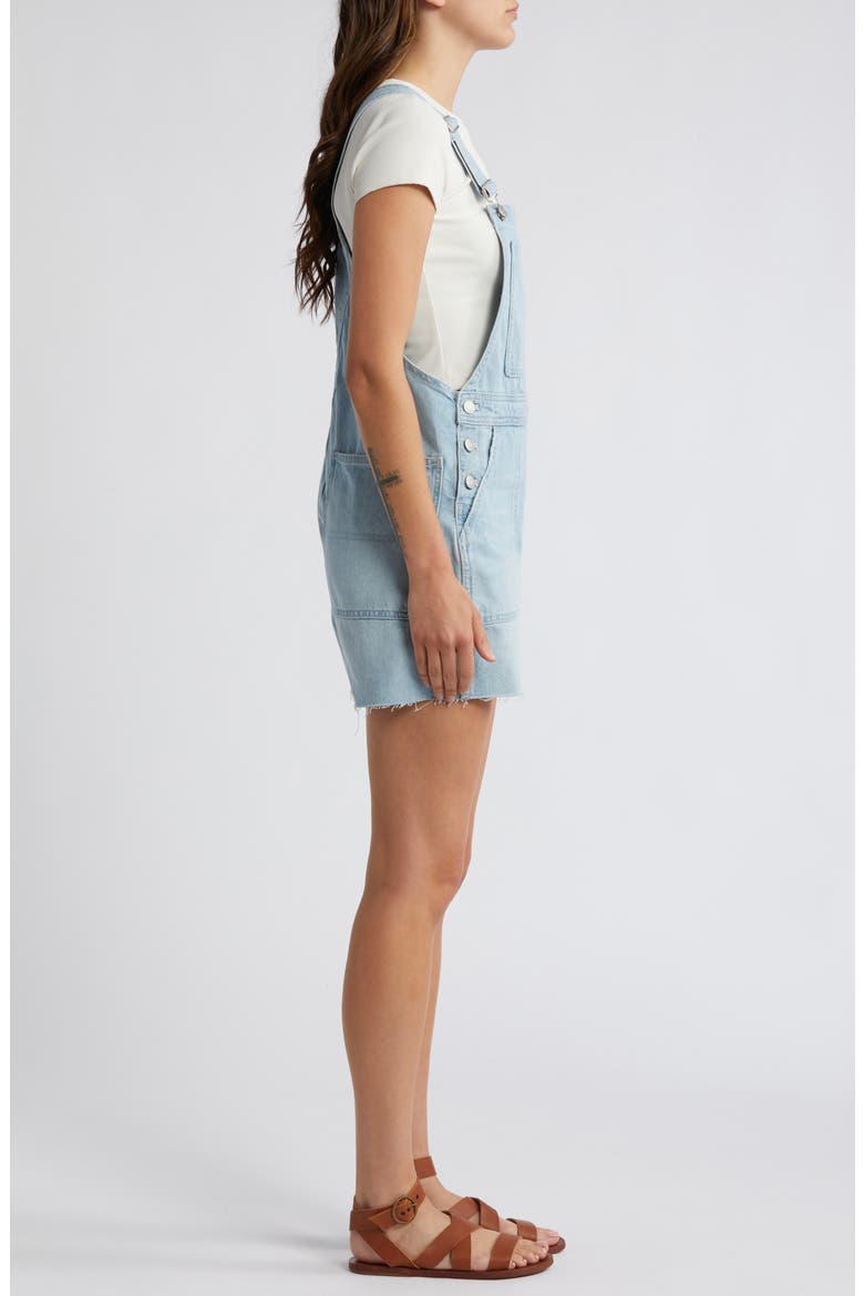 Raw Hem Oversize Denim Carpenter Shortalls, Alternate, color, CHAPIN WASH