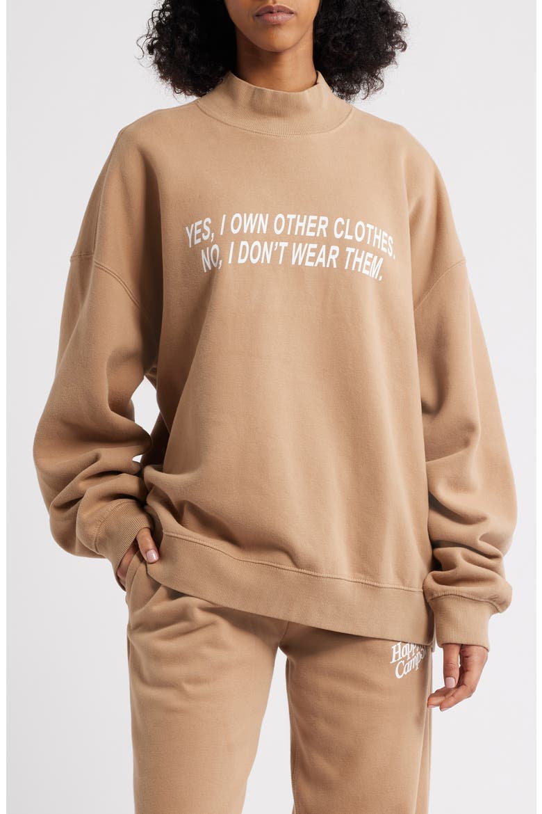 Own Other Clothes Mock Neck Sweatshirt, Main, color, CHAI LATTE