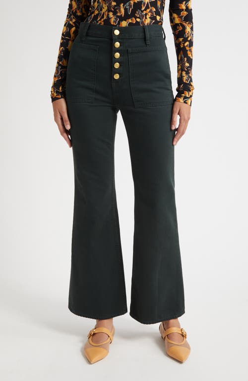 Ulla Johnson The Lou High Waist Flare Jeans In Green