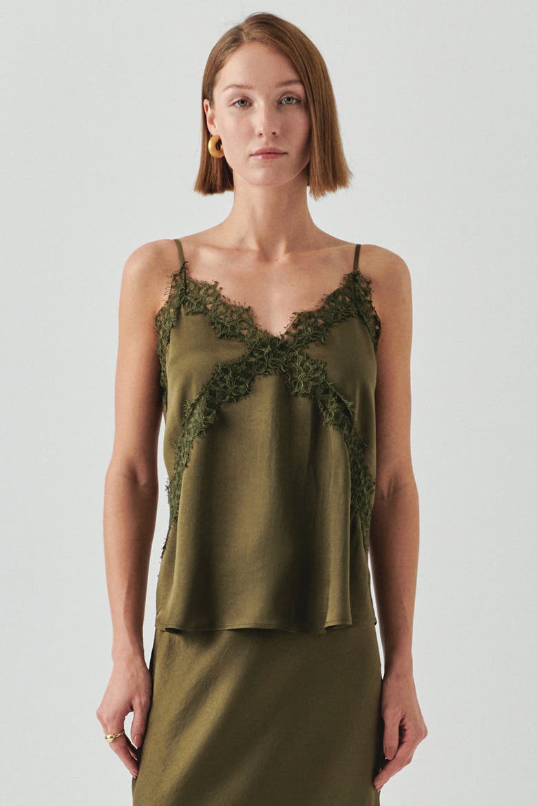 Hana V Neck Camisole Blouse, Main, color, KHAKI