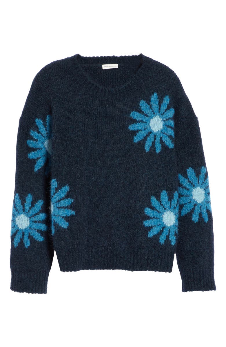 Mansur Gavriel Floral Alpaca & Wool Blend Sweater, Alternate, color, 