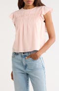 Melrose and Market Short Sleeve Dobby Woven Top