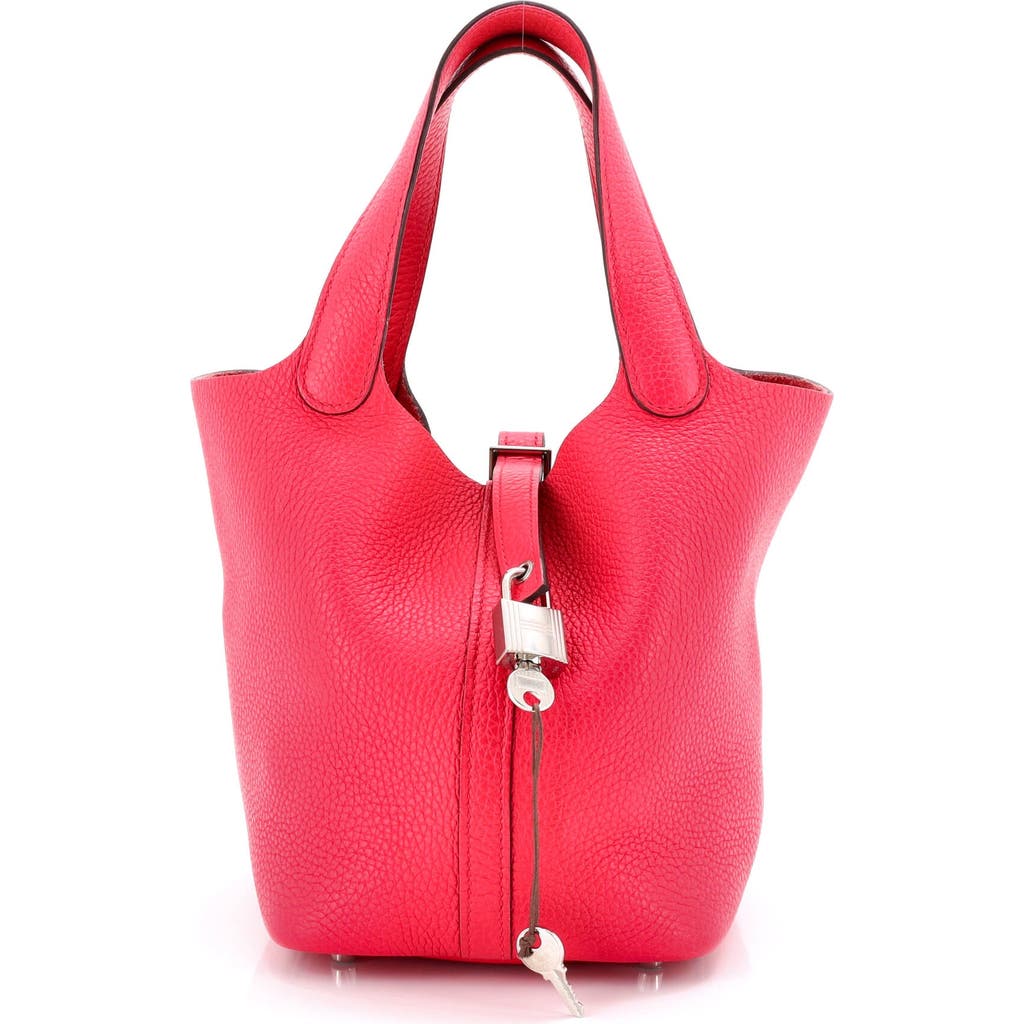 Pre-owned Hermes Hermes Picotin Lock Bag Clemence Pm In Pink