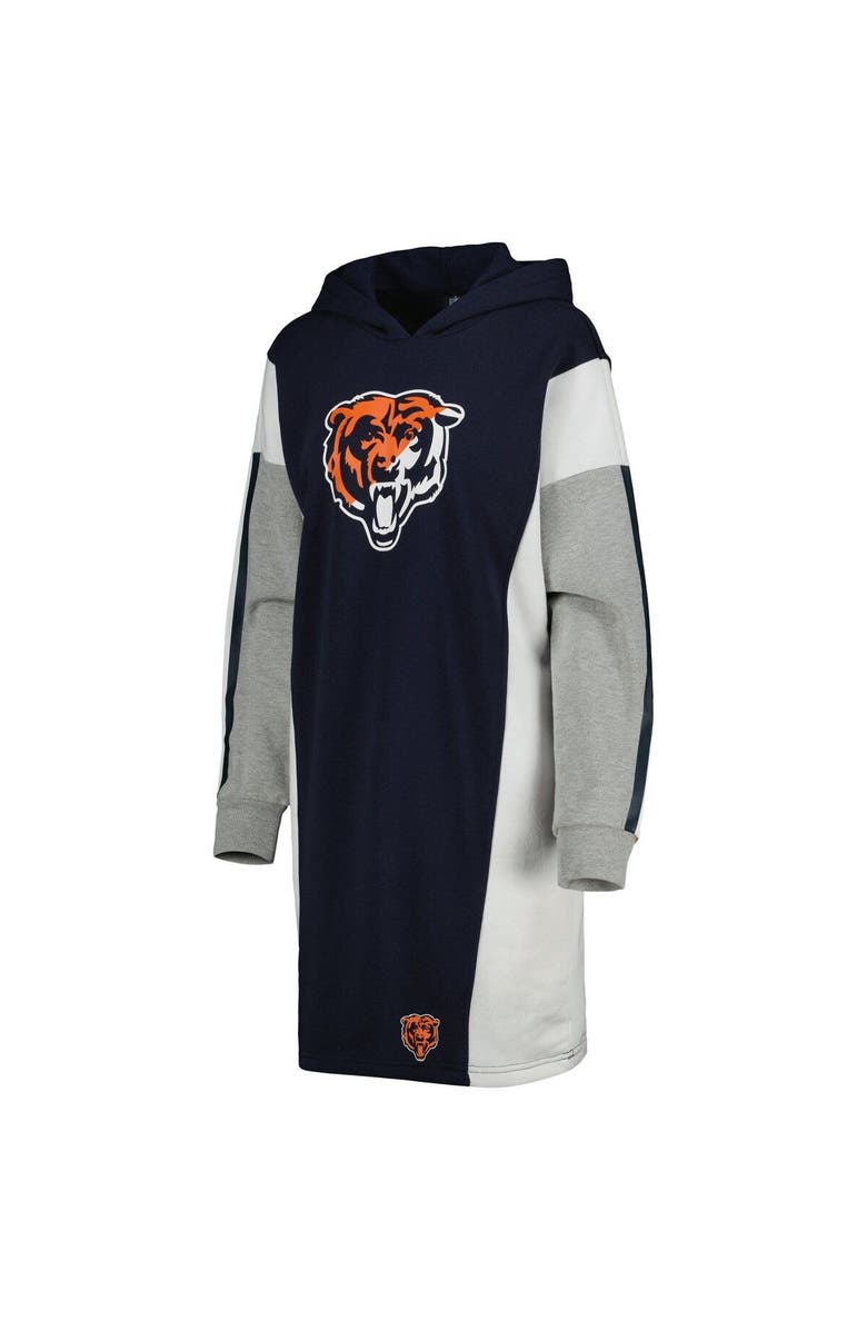 G-III 4HER BY CARL BANKS Women's G-III 4Her by Carl Banks Navy Chicago Bears Bootleg Long Sleeve Hoodie T-Shirt Dress, Alternate, color, 