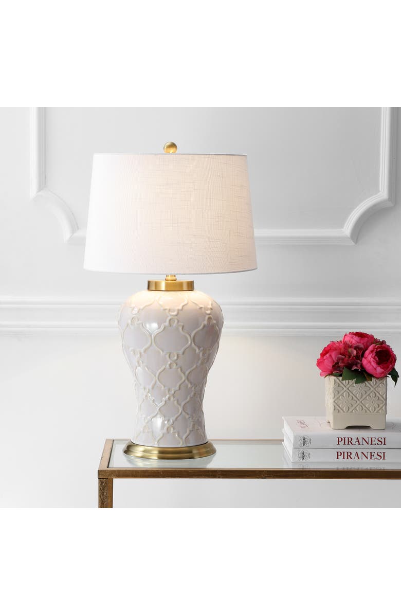 JONATHAN Y Arthur 29" Ceramic LED Table Lamp, Cream, Alternate, color, Cream